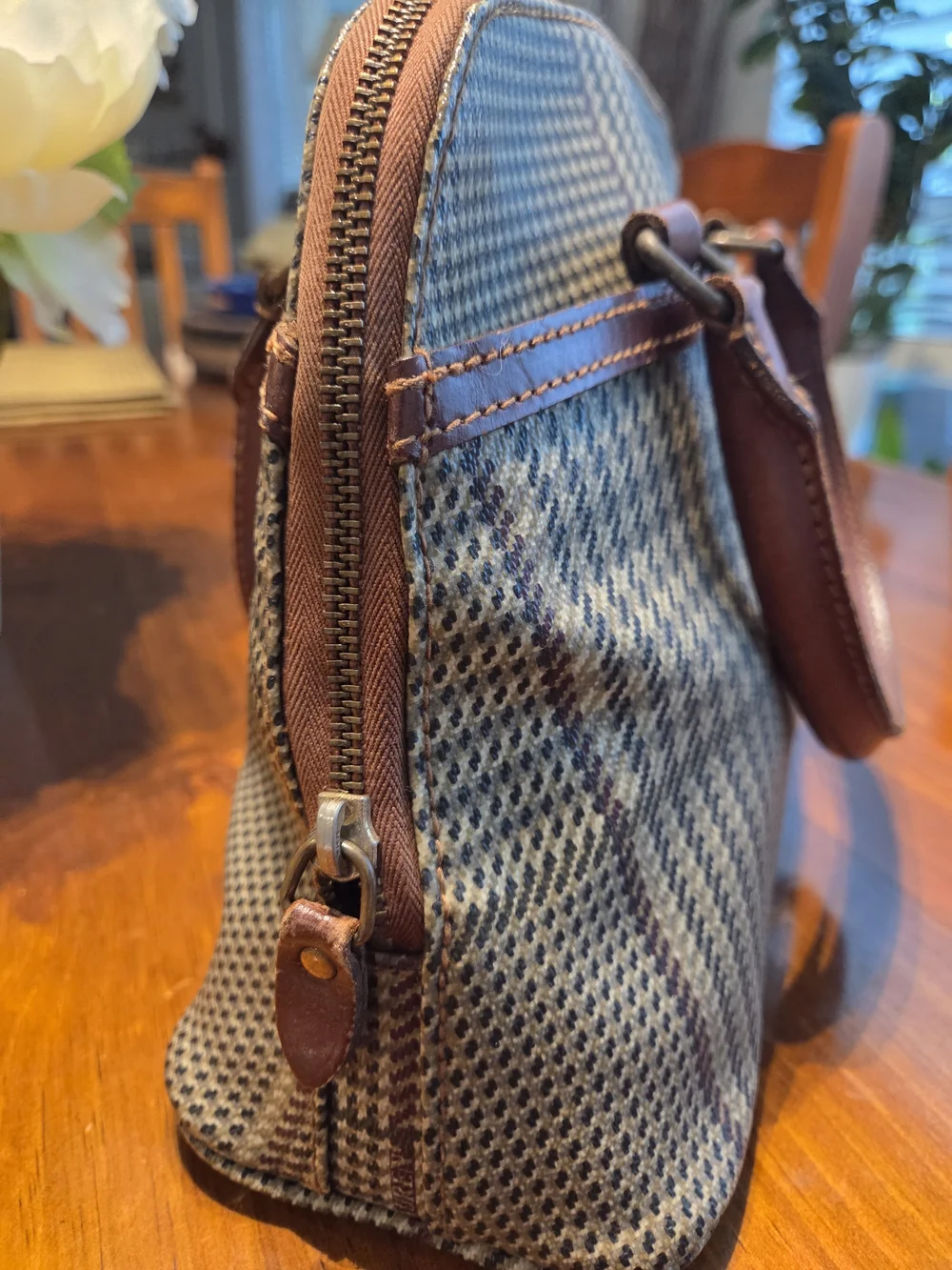 Vintage Polo by Ralph Lauren Brown Plaid Top-Handle Bag